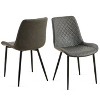 CAVINAS Mid-Century Modern Dining Chair with Metal Legs and High Back, Faux Leather Upholstered Armless Side Chair, Set of 4 - 2 of 4