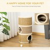 Skyzone 28 Inch 3-Story Cat Condo with Plush Fabric, Sisal & Seaweed Scratching Pads, 3 Den Areas - 4 of 4