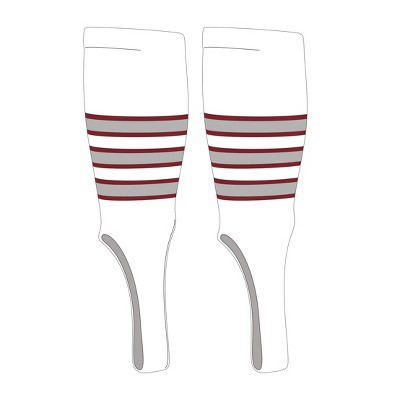 Traditional Baseball Stirrups Large (300D, 7in) White, Cardinal, Grey