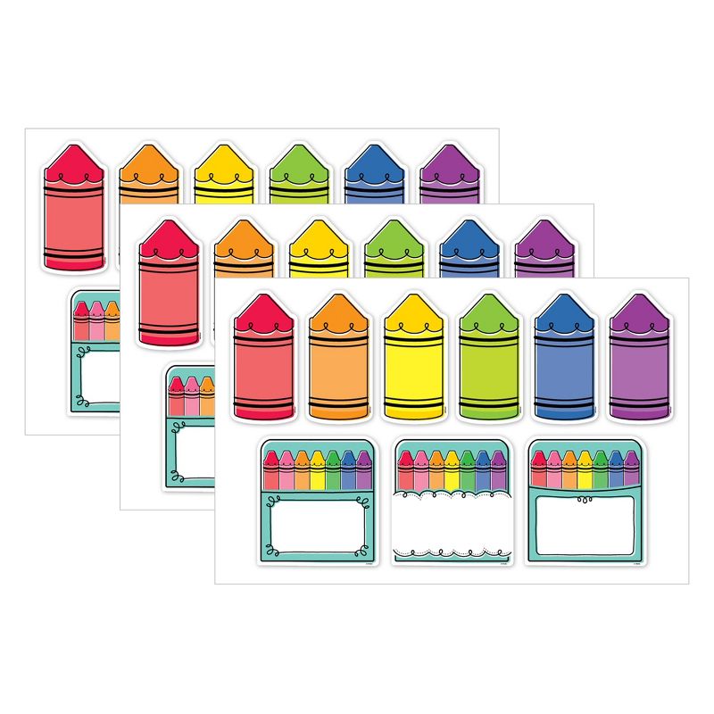 Creative Teaching Press® Core Decor Doodle Crayons 6" Designer Cut-Outs, 54 Per Pack, 3 Packs, 1 of 6