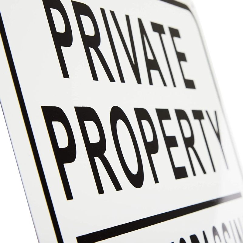 3 Pack Private Property No Trespassing Aluminium Sign 10" x 7" for Indoor Outdoor Use, 4 of 6