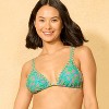 Women's Double Straps Binded Triangle Bikini Top - Wild Fable™ Green Floral Print - 3 of 4