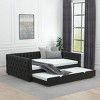 Daybed With Trundle Velvet Upholstered Tufted Sofa Bed,Arms With Button And Copper Nail,Full Daybed For Bedroom,Living Room,Guest Room-Cuddlewood - 3 of 4