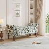 Handy Living Wallen Traditional Rolled Arm Storage Bench with Nailheads Floral Bonsai Green - image 2 of 4