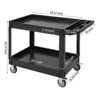 Cart, Multi-purpose Service Cart, 2-Tier Plastic Rolling Utility Cart with 360° Swivel Wheels, 500-pound Heavy Duty for Kitchen, Warehouse, Garage - 2 of 4