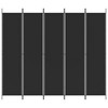 vidaXL 5-Panel Room Divider Black 98.4"x86.6" Fabric - 3 of 4