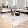 Washable 5x7 Area Rugs Geometric Neutral Living Room Rug Stain-Resistant Low Pile Non Slip Indoor - 2 of 4