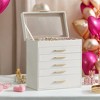 SONGMICS Jewelry Box with Glass Lid, 6-Layer Jewelry Organizer, 5 Drawers, for Sunglasses, Big Jewelry, Jewelry Storage - 3 of 4