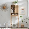 Over The Toilet Storage Cabinet with Sliding Door, Modern Bathroom Storage Organizer Toilet Rack with Adjustable Shelf - 2 of 4