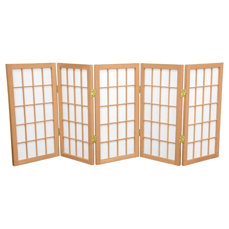 2 ft. Tall 5 Panels Desktop Window Pane Shoji Screen - Oriental Furniture, 1 of 3