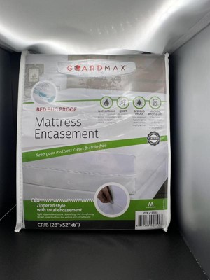  Guardmax Mini Crib Mattress Protector, 24 x 38 x 4, White,  Waterproof, Hypoallergenic, Bed Bug Proof, Stretchable Zipper : Home &  Kitchen