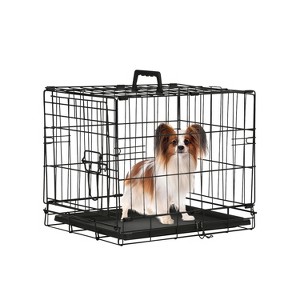 FDW 18-48in Dog Crates for Dogs Folding Mental Wire Crates Dog Kennels Pet Crate with Removable Tray and Handle - 1 of 4