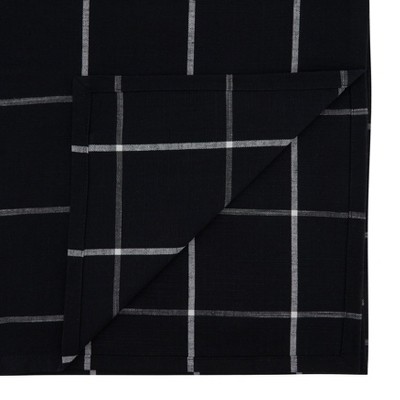 Black and White Cotton Plaid Table Runner