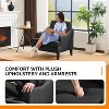 VINGLI Linen Fabric Accent Chair Black, Modern Upholstered Armchair, Comfy Sofa Chair Living Room Bedroom Furniture for Apartment - 3 of 4