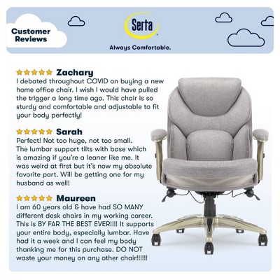 Light Gray Fabric Executive Ergonomic Swivel Chair with Adjustable Arms