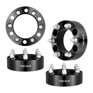 VEVOR Wheel Spacers, 2" 6"x5.5" Wheel Adapters, 6 Lug Forged Spacer, 108 mm Bore Hubcentric M14 x1.5 Studs Spacers, Fit for 1988-2023 Chevrolet Black - 1 of 4