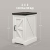 CIPACHO Farmhouse End Table with Storage, Side Table with Charging Station and USB Ports for Living Room, Distressed White - 3 of 4