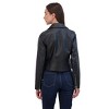Juniors' Faux Leather Belted Motorcycle Jacket - Sebby - 2 of 3