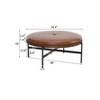 Christopher Knight Home Crestholm Modern Upholstered Round Ottoman with Iron Leg - 3 of 4