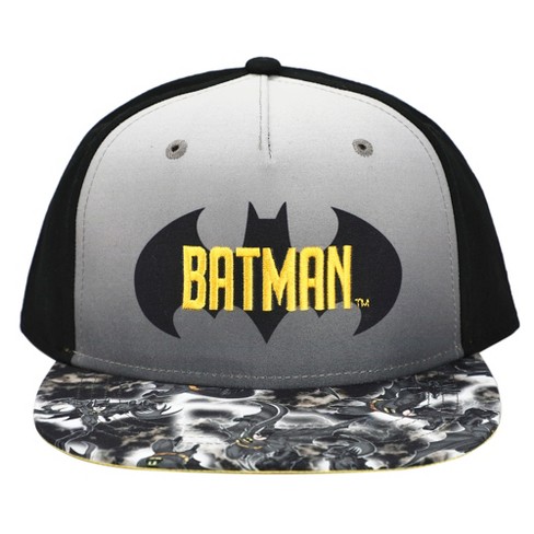 Batman Logo Black and Gray Snapback Hat for kids