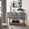 XIYUYEU 48'' Solid Wood Console Table, Retro Style with 2 Drawers, Cabinets and Bottom Shelf - 2 of 4