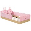Twin Size Platform Bed Frame Animal-shaped Upholstered Bed for Kid with Storage Bags - ModernLuxe - 4 of 4