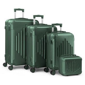 Karl Home 4 Piece Set ABS Trolley Cases Iron Trolley Rod Green - 1 of 2