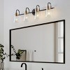 Dewdrop Minimalist 3-Light Vanity Wall Fixture, Black and Gold Industrial Sconce with Clear Glass Lampshades - 3 of 4