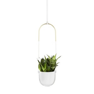 Umbra Bolo Planter White: Ceramic Indoor Hanging Pot, Modern Style, No Drainage Hole, 5-Year Warranty - 1 of 4