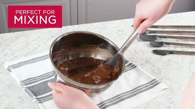 All-Clad 3-Piece Black Silicone and Stainless Steel Spatula Set