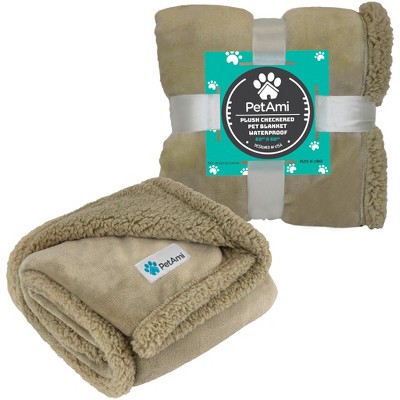 Medium Taupe Waterproof Sherpa Fleece Pet Blanket