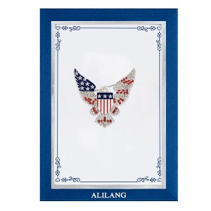 Anna-Kaci Bald Eagle American Flag Shield Brooch Pin with Patriotic Gift Card & Envelope - 1 of 4