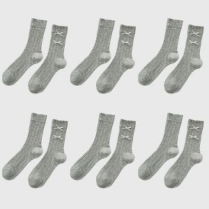 Anna-Kaci 6pk Women's Knee - High Socks with Bow Details - 1 of 4