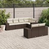 vidaXL 7 Piece Patio Sofa Set with Cushions - Brown and Cream - 2 of 4