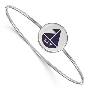 Black Bow Jewelry Sterling Silver Sigma Sigma Sigma Greek Life Bangle Bracelet 7 Inch - 1 of 3