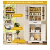 Food Cabinet Pantry Kitchen Storage Cabinets Doors and Shelves Tall Cabinet Cabinet Large Storage Capacity with Adjustable Shelves - 3 of 4