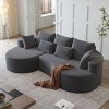 KWPZQEB 105'' Curved Sectional Sofa, 4-Seater Modular Sectional Sofa with 7 Pillows & Deep Seat, Comfy Chenille Couches for Living Room - 2 of 4
