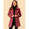 Allegra K Women's Peter Pan Collar Single Breasted Outwear Winter Buttoned Long Coat - 2 of 4