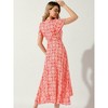 Allegra K Women's Boho Floral Cross V Neck Flutter Sleeve Summer Beach Wrap Dress - 4 of 4