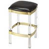 HomeRoots 24" Black and Clear Stainless Steel and Steel Backless Counter Height Bar Chair - 4 of 4
