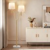 GTCLIGHTING Floor Lamps for Living Room,Modern Double headed standing lamp with Marble Base&Fabric Shade,63.5" Gold Reading Light for Bedroom - 3 of 4