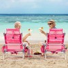 Costway 2-Pack Folding Backpack Beach Chair Table Set 5-Position Outdoor Reclining Chair Blue/Navy/Pink/Pattern/Flower/Yellow - 2 of 4