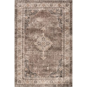 Nuloom Winnie SplashGuard Distressed Medallion Machine Washable Area Rug - 1 of 4