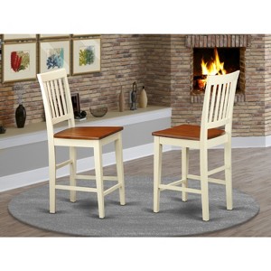 HomeStock Counter Stool- Pub Height Wooden Chairs - 1 of 4
