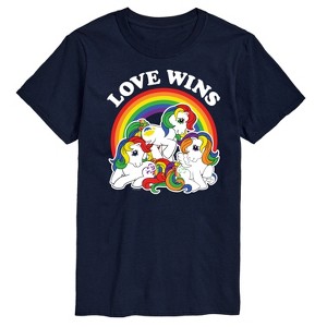 Men's My Little Pony Love Wins Short Sleeve Graphic T-Shirt - Navy - LG Big and Tall - 1 of 4