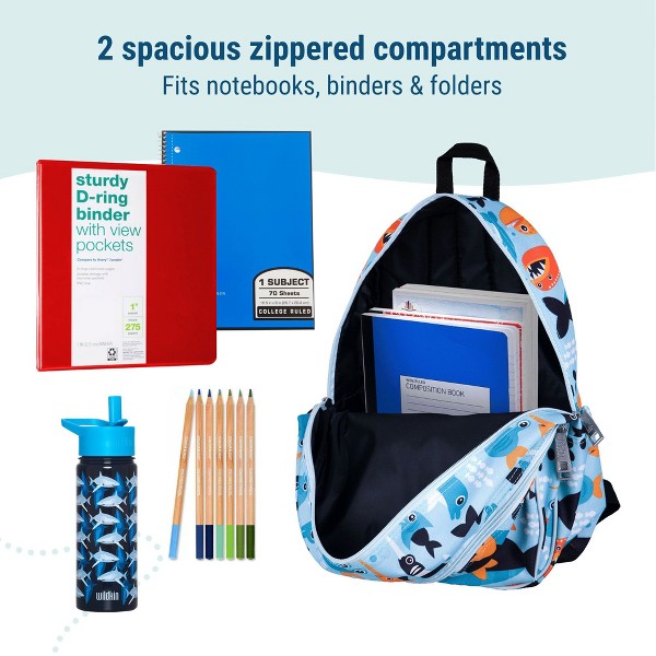 Mochila para niños Wildkin de 15 pulgadas – resistente, acolchada, ajustable para escuela y viajes 5