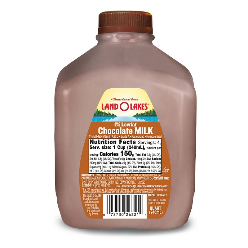Land O Lakes 1% Chocolate Milk - 1qt, 1 of 2
