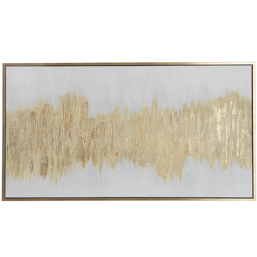 Photos - Other Decoration Contemporary Canvas Abstract Framed Wood Wall Art with Gold Frame Gold - CosmoLiving by Cosmopolitan: Modern Decor, Horizont