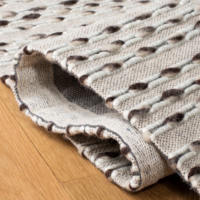 Ivory Hand-Knotted Wool Rectangular Area Rug, 4' x 6'