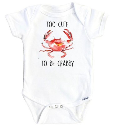 Crab Too Cute Onesie® Baby Boy Girl Clothes Infant Bodysuit Funny Cute Newborn GS1